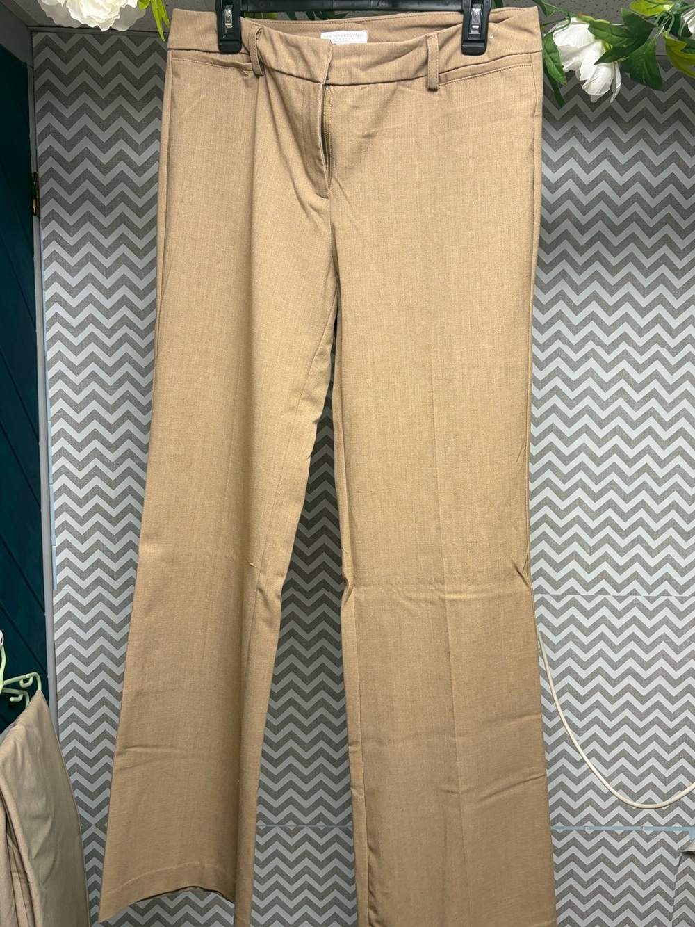 New York & Company Tan Boot-Cut Dress Pants TALL